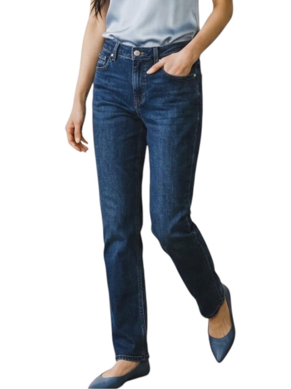 Michael Kors Dark Wash Classic Fit Cropped Blue Jeans Size 34 Bohemian Festival